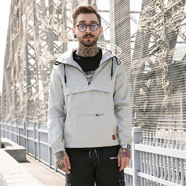 Ανδρικό φούτερ με τσέπες και κουκούλα σε τρία χρώματα