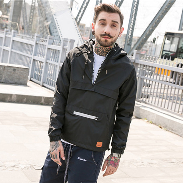 Ανδρικό φούτερ με τσέπες και κουκούλα σε τρία χρώματα