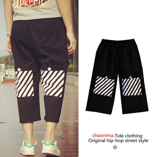 Κομψά αντρικά παντελόνια σε ευρύ σχέδιο σε μαύρο χρώμα - 7/8