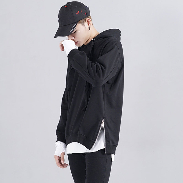 Ανδρικό φούτερ με φερμουάρ και κουκούλα σε τρία χρώματα