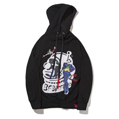 Ανδρικό φούτερ σπορ σε δύο χρώματα με κουκούλα και εικόνα