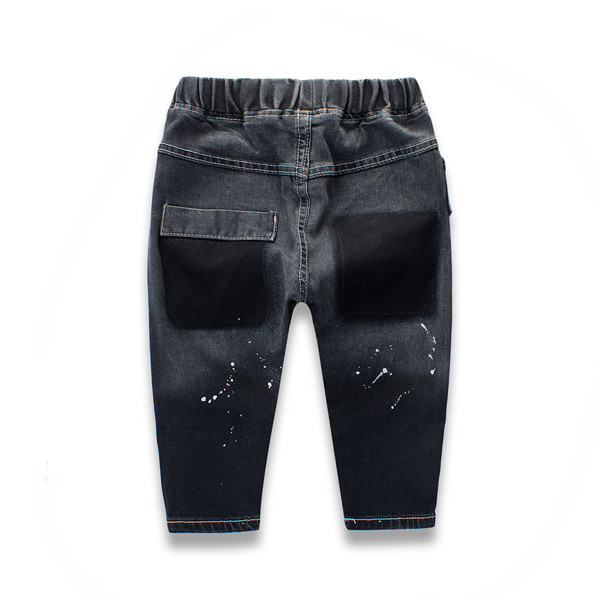 Κομψά τζιν για αγόρια σε σκούρο χρώμα και ελαστικά