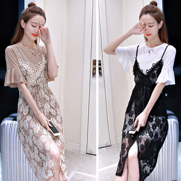 Γυναικείο φορέμα με δαντέλα σε τέσσερα χρώματα