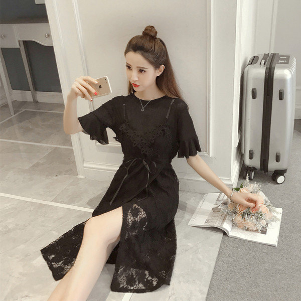 Γυναικείο φορέμα με δαντέλα σε τέσσερα χρώματα