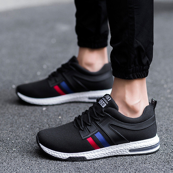 Άνετα αναπνεύσιμα ανδρικά παπούτσια με άνετη επίπεδη σόλα σε τρία διαφορετικά χρώματα