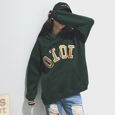 Дамски широк и много топъл суичер с качулка в пет различни цвята