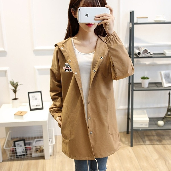 Σπορ-κομψό μακρύ παλτό σε πολλά χρώματα και κουκούλα