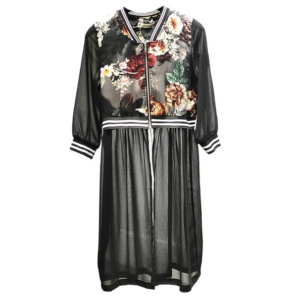 Дамско бейзболно яке с изображение с продължение на шифон