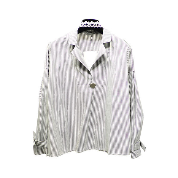 Широка дамска риза на райе в три цвята