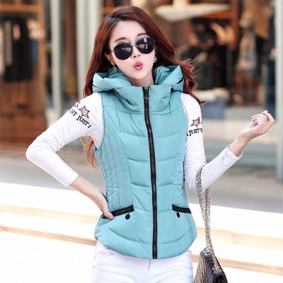 Γυναικείο ζεστό γιλέκο με κουκούλα σε πολλά χρώματα