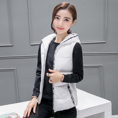 Κομψό γυναικείο γιλέκο με κουκούλα και πούπουλο σε πολλά χρώματα