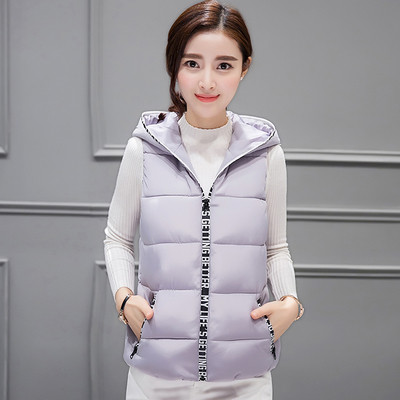 Κομψό γυναικείο γιλέκο με κουκούλα και πούπουλο σε πολλά χρώματα