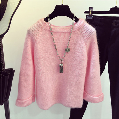 Стилен дамски вълнен пуловер с О-образна яка - 4 различни цвята