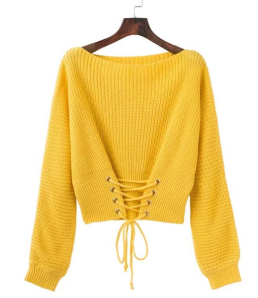 Γυναικεία πουλόβερ με φαρδύ κολάρο και πολύ ενδιαφέρουσες συνδέσεις