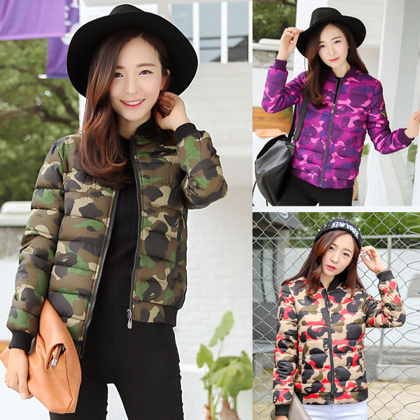 Μικρόγυναικείο μπουφάν  καμουφλάζ σε διάφορα χρώματα