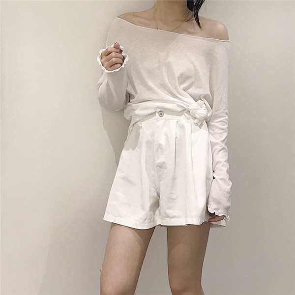 Γυναικεία μπλούζα  με πτώση ώμου σε διάφορα χρώματα