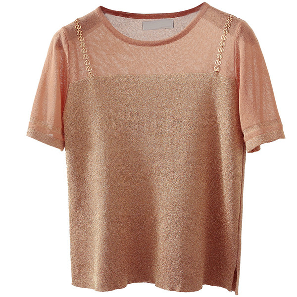 Κομψή γυναικεία μπλούζα σε λαμπερό χρώμα σε τρία χρώματα