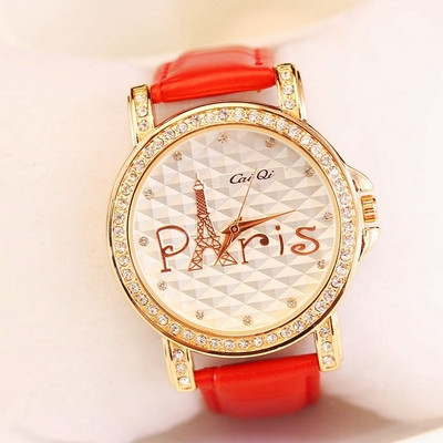 Γυναικείο ρολόι με τον εικονογραφημένο πύργο του Άιφελ