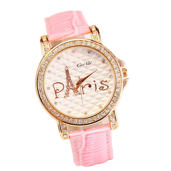 Γυναικείο ρολόι με τον εικονογραφημένο πύργο του Άιφελ