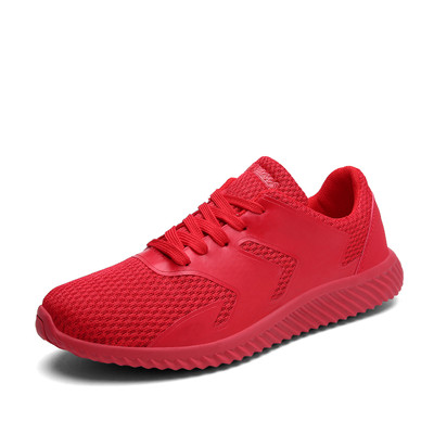 Αθλητικά κομψά αντρικά  παπούτσια - αναπνεύσιμα σε μαύρο, κόκκινο και λευκό χρώμα