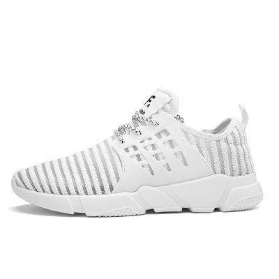 Αθλητικά κομψά πάνινα παπούτσια για άνδρες σε λευκό και μαύρο χρώμα