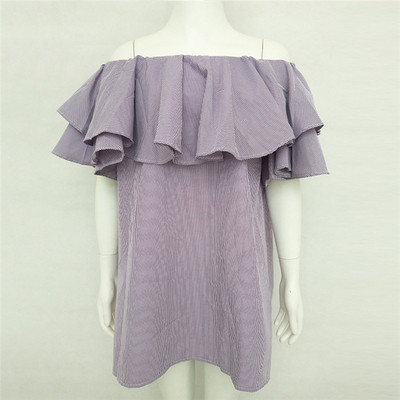 Γυναικείο φόρεμα με πτώση ώμου και πλισέ βοάλ