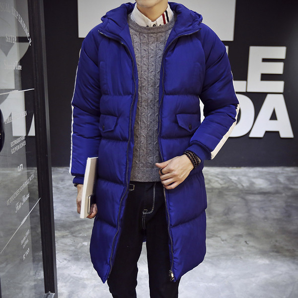 Μοναδικό ανδρικό  μακρύ μπουφάν με φερμουάρ και κουκούλα σε τρία διαφορετικά χρώματα