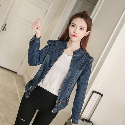 Αθλητικό-κομψό τζιν  γυναικείο μπουφάν σε στυλ ρετρό