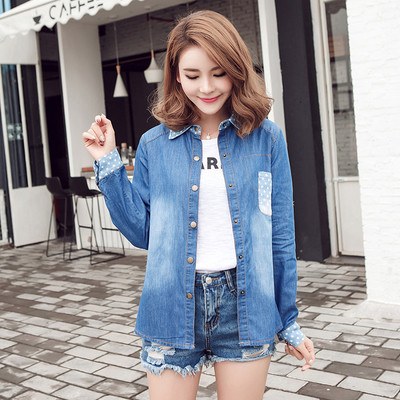 Ежедневна много актуална дамска дънкова риза - 2 цвята