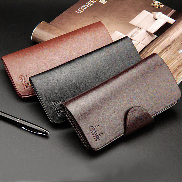 Много елегантен мъжки бизнес портфейл в три различни цвята