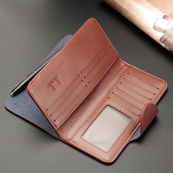 Много елегантен мъжки бизнес портфейл в три различни цвята