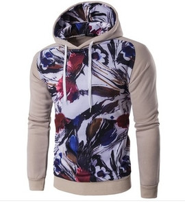 Πολύχρωμο ανδρικό φούτερ με κουκούλα και τσέπες σε τέσσερις αποχρώσεις