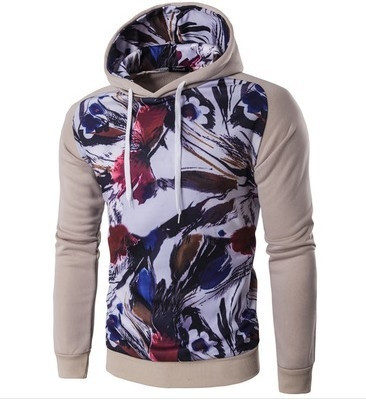 Πολύχρωμο ανδρικό φούτερ με κουκούλα και τσέπες σε τέσσερις αποχρώσεις