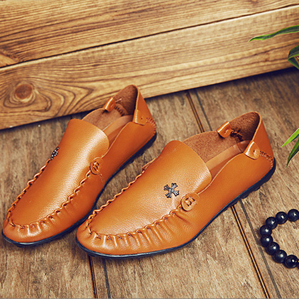 Мъжки кожени обувки без връзки - изключително стилни