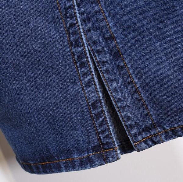 Интересна дамска дънкова пола с джобове в ретро стил - 2 цвята