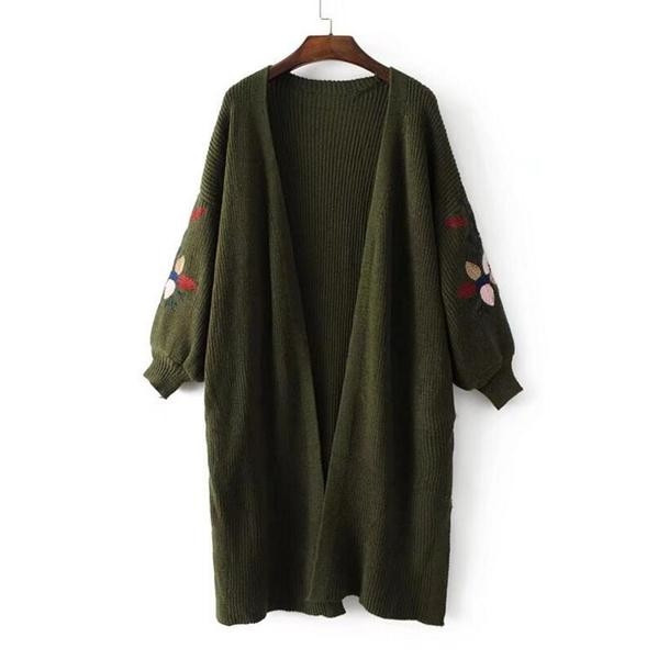 Дълга дамска жилетка с красива бродерия в най-различни цветове