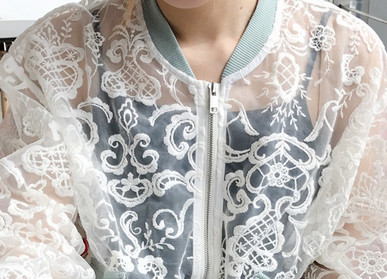 Актуално дамско прозиращо якенце - 2 цвята