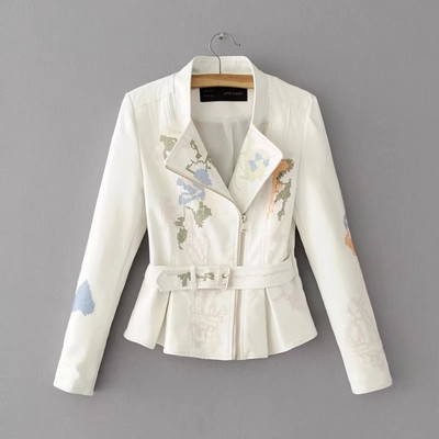 Актуално дамско яке от изкуствена кожа с изключителна бродерия - 3 модела