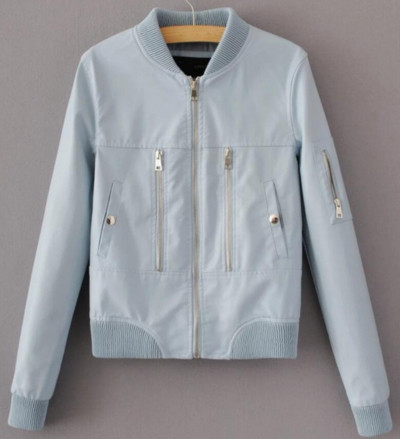 Семпъл модел дамско кожено яке в три цвята