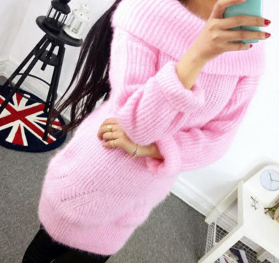 Топъл дамски дълъг пуловер в различни цветове