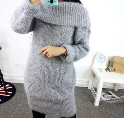 Топъл дамски дълъг пуловер в различни цветове