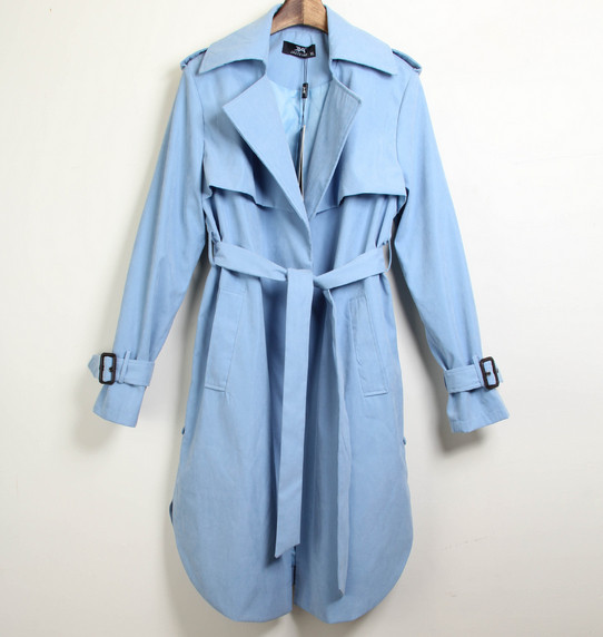 Уникално дамско дълго палто тип шлифер в два цвята