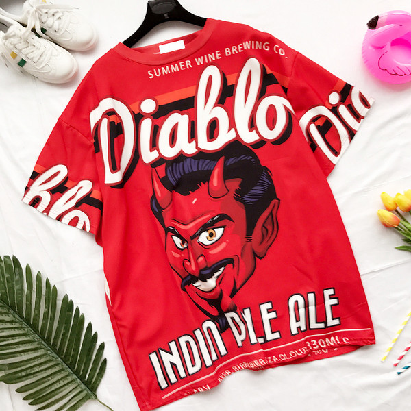 Сладка дамска блуза с изображения в три цвята, подходяща за ежедневие