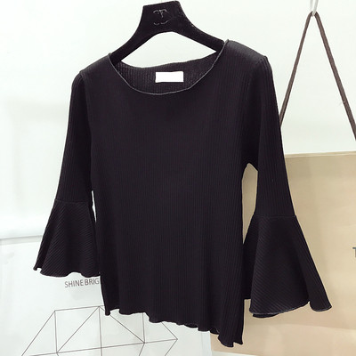 Γυναικεία μπλούζα σε τέσσερα χρώματα με σγουρά μανίκια