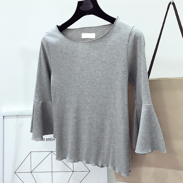 Γυναικεία μπλούζα σε τέσσερα χρώματα με σγουρά μανίκια