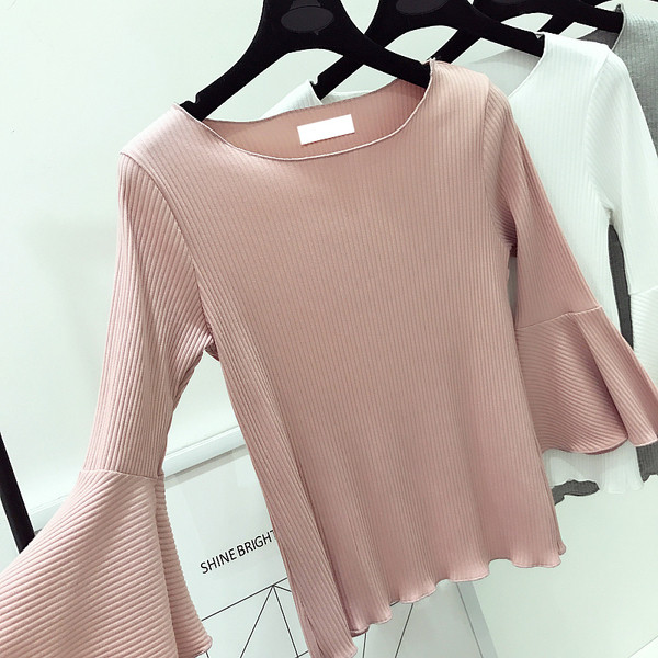 Γυναικεία μπλούζα σε τέσσερα χρώματα με σγουρά μανίκια