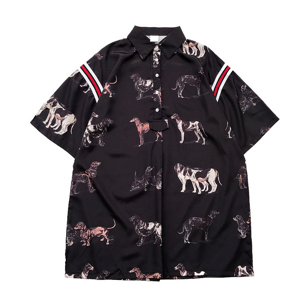 Γυναικείο  πουκάμισο με μακριά μανίκια με εικόνες δύο χρωμάτων