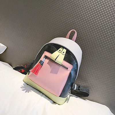 Πολύ όμορφο σακίδιο σε ένα πολύχρωμο μοντέλο με φούντα