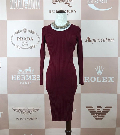 Ежедневна дамска плисирана рокля с дълъг ръкав