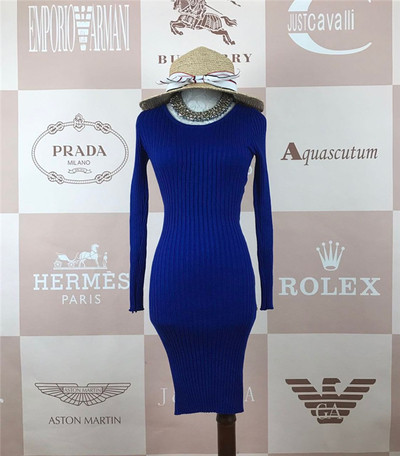 Ежедневна дамска плисирана рокля с дълъг ръкав